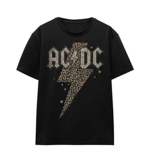 AC/DC - T-shirt motif éclair à imprimé léopard - Adulte