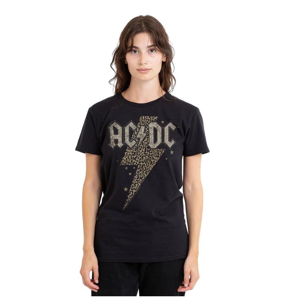 AC/DC Maglietta Bullone con Stampa Leopardo Adulto Unisex