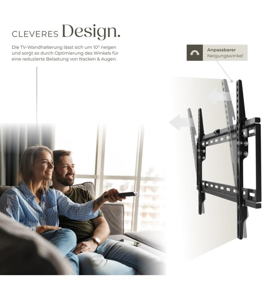 Support mural TV 32"- 100" inclinable, VESA max: 600x400, max 70kg - noir