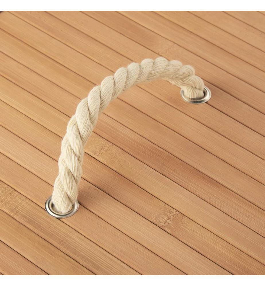 Panier à linge bambou rectangulaire - 100 L, beige