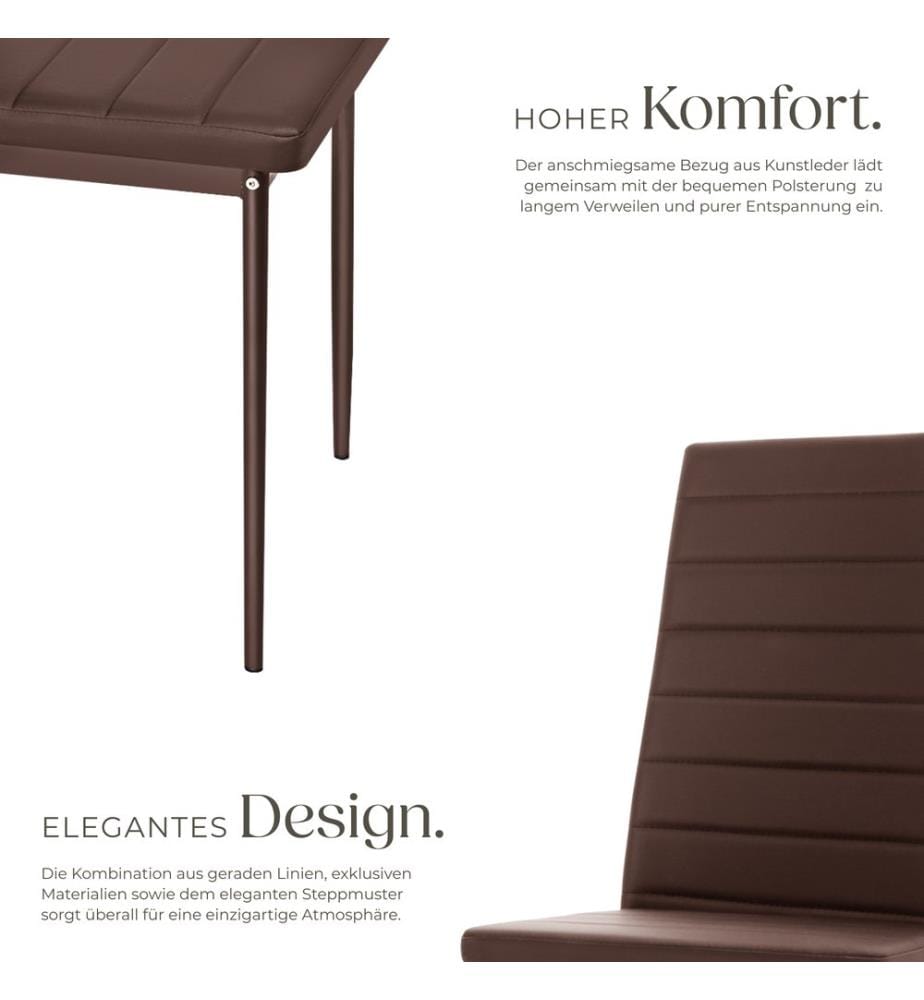 Esszimmerstühle Kunstleder - cappuccino, 6er Set