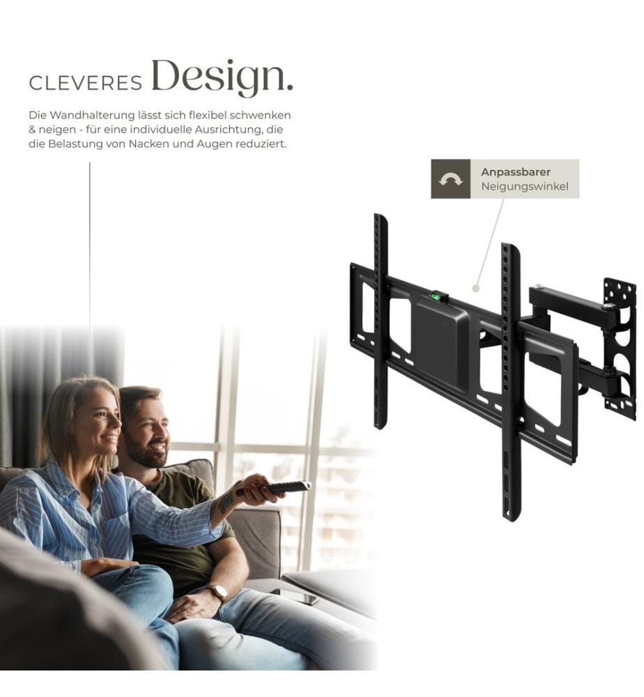 Support TV Mural pour Ecran Plat 32" à 100" - noir