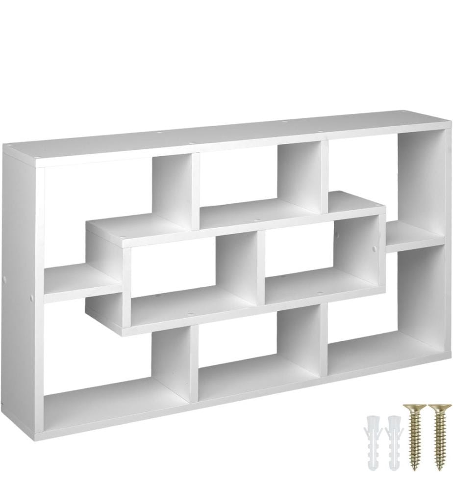Étagère murale Kassandra avec 8 compartiments en Bois MDF - blanc