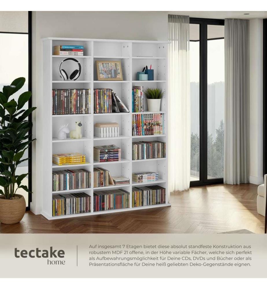 Étagère bibliothèque Stevie 105,5x19x136,5 cm - blanc mat