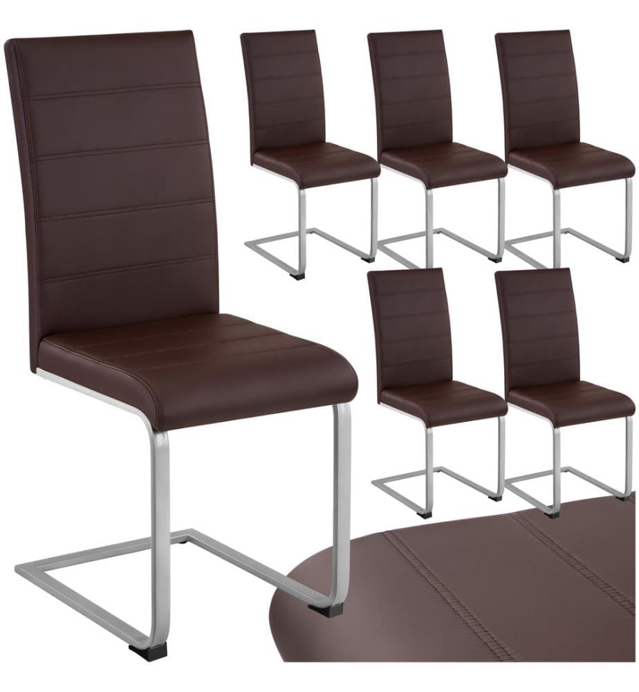 Esszimmerstühle Schwingstühle - braun, 6er Set