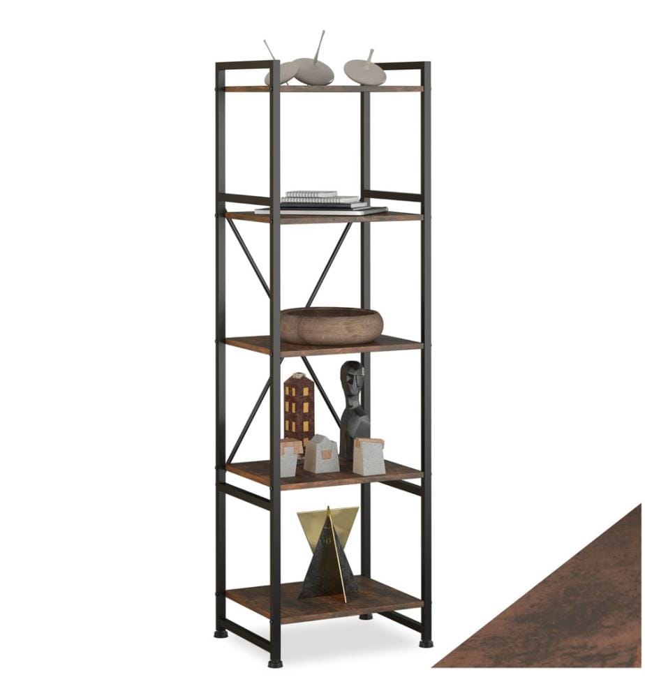 Regal Manchester 47,5x34,5x151,5 cm - Industrial Holz dunkel, rustikal