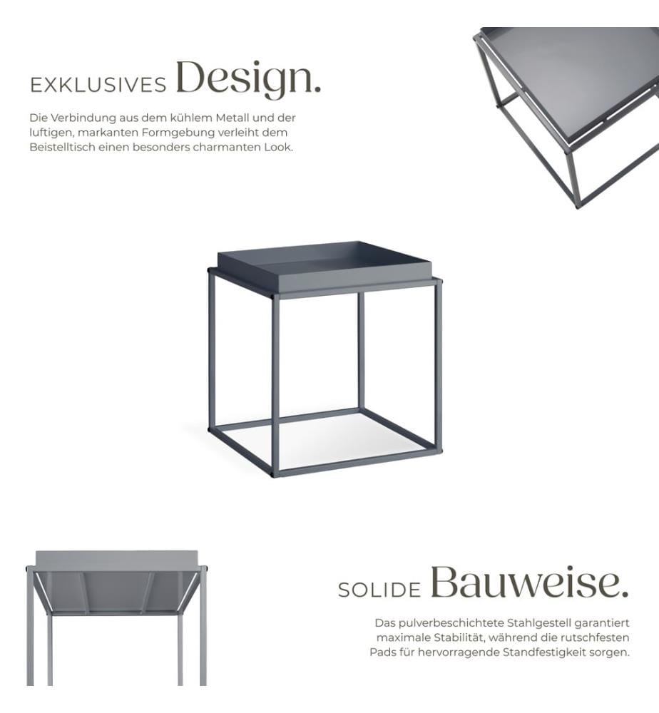 Table d'appoint CAMBRIDGE 40x40x44 cm - gris foncé