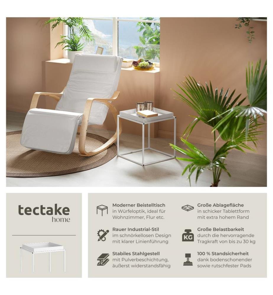 Table d'appoint CAMBRIDGE 40x40x44 cm - blanc