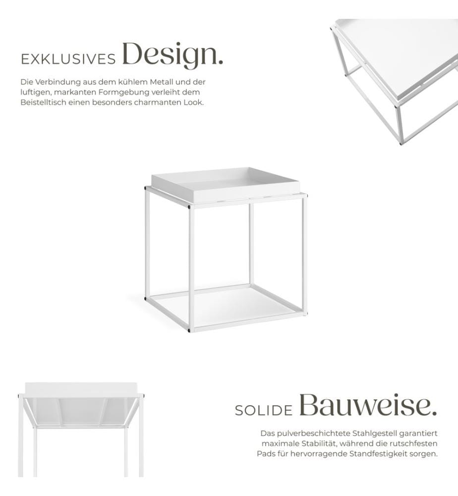 Table d'appoint CAMBRIDGE 40x40x44 cm - blanc