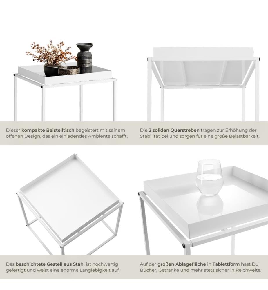 Table d'appoint CAMBRIDGE 40x40x44 cm - blanc