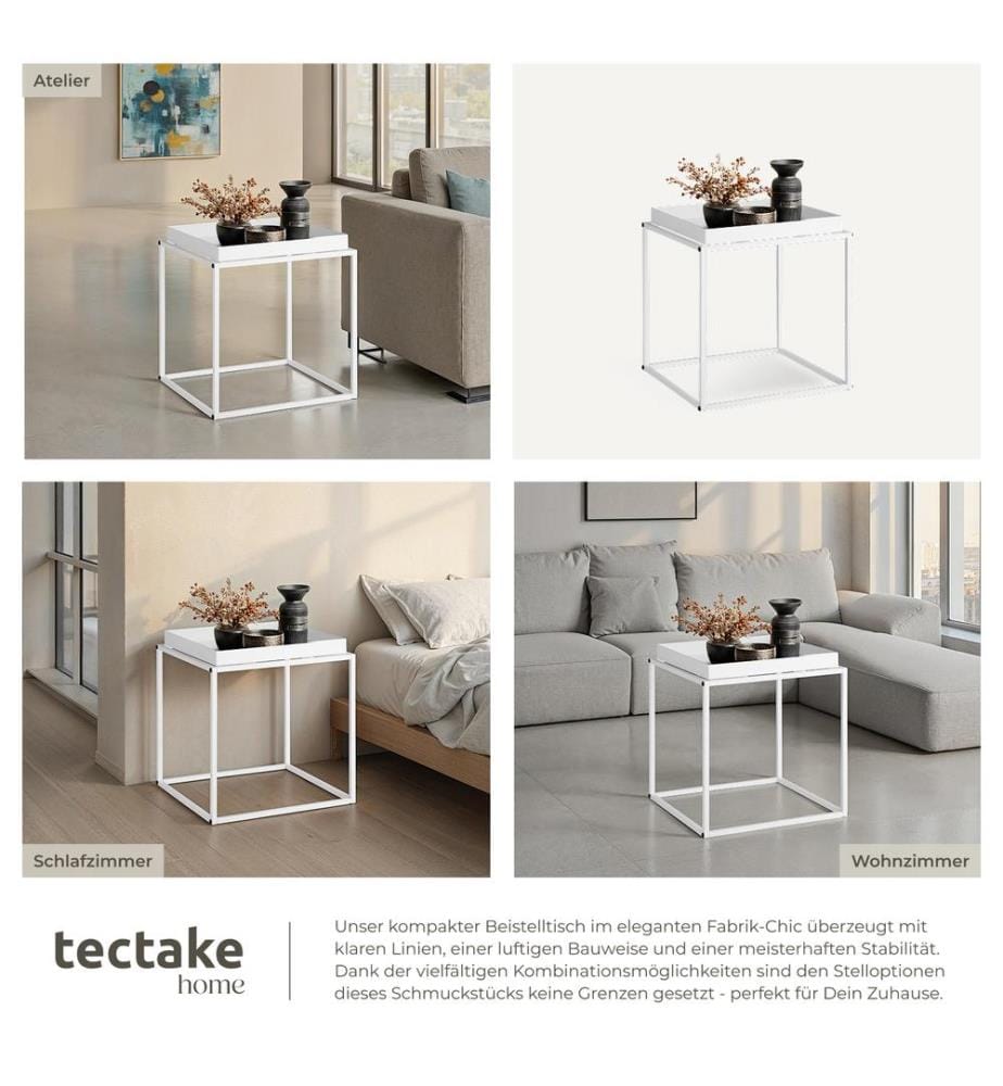 Table d'appoint CAMBRIDGE 40x40x44 cm - blanc