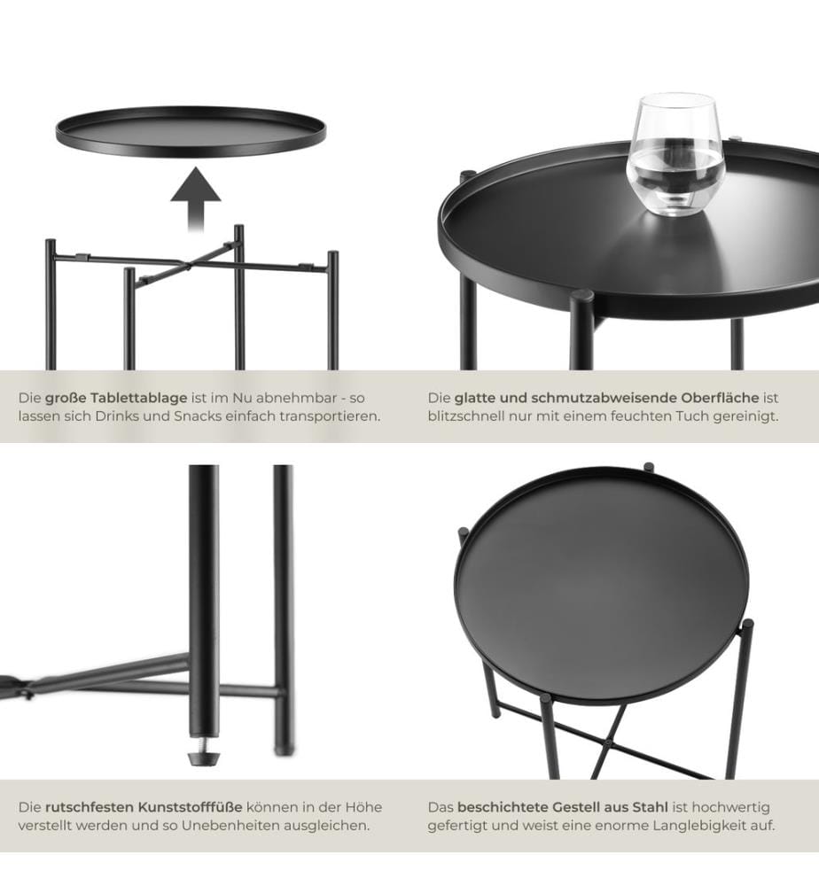 Table d'appoint CHESTER 45,5x45,5x53 cm - noir