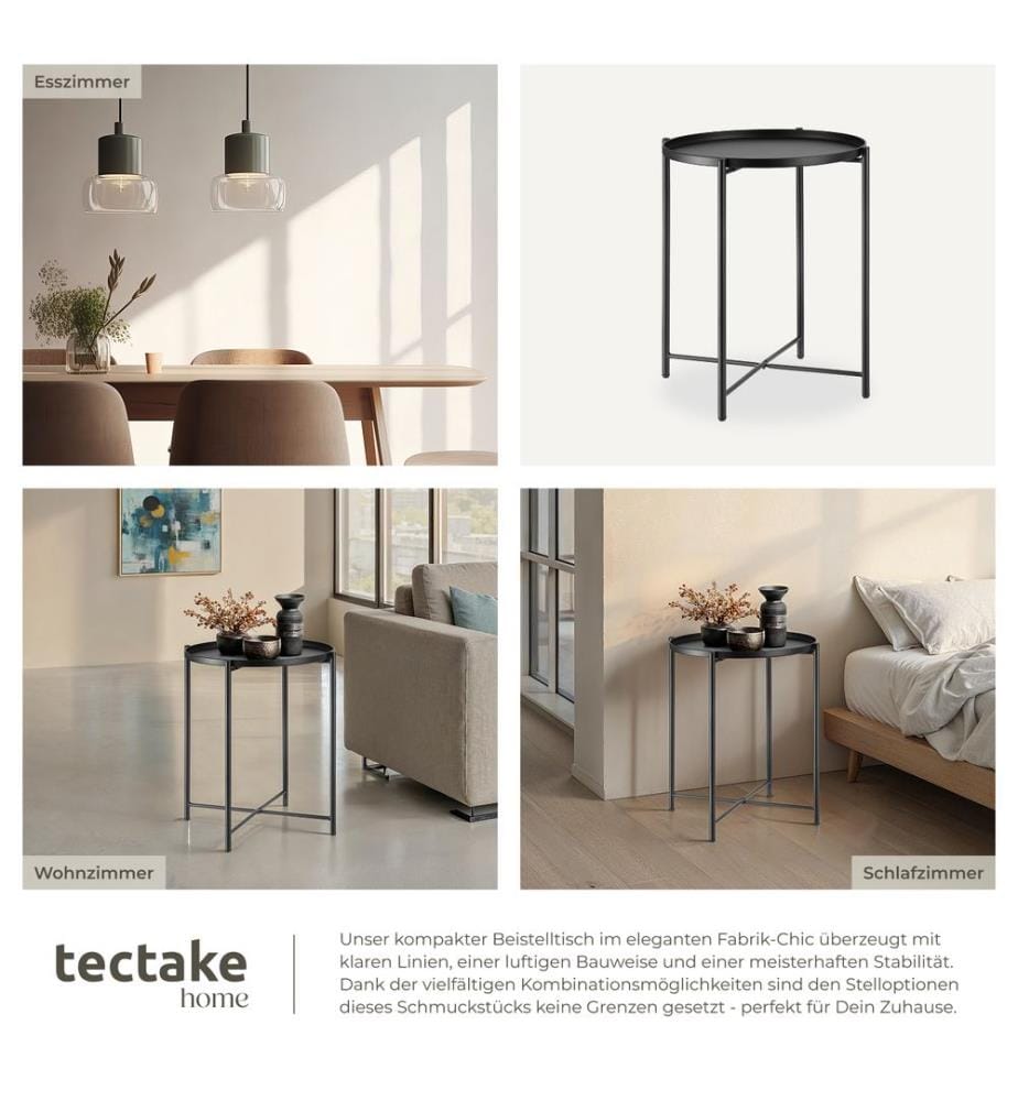 Table d'appoint CHESTER 45,5x45,5x53 cm - noir