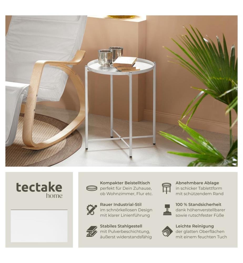 Table d'appoint CHESTER 45,5x45,5x53 cm - blanc