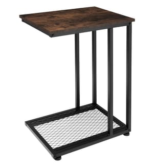 Table d'appoint ETON 48x35x66 cm - Bois foncé industriel, rustique