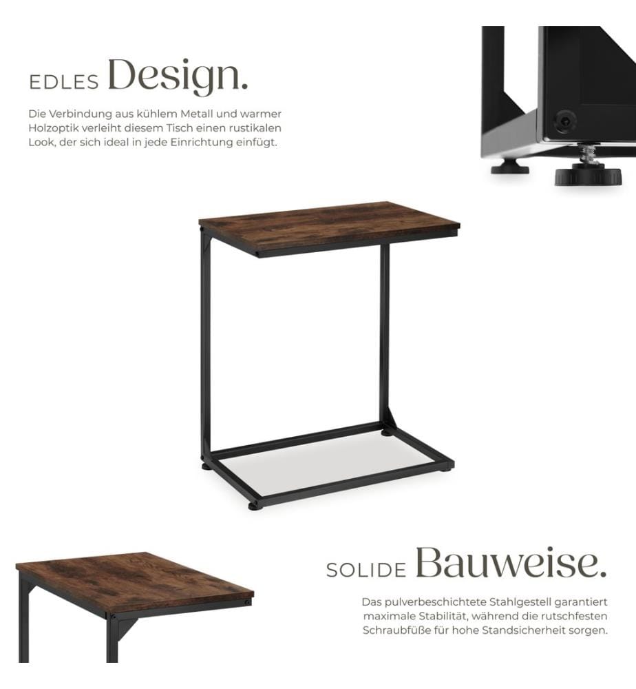 Beistelltisch Cardiff 55,5x35x67 cm - Industrial Holz dunkel, rustikal