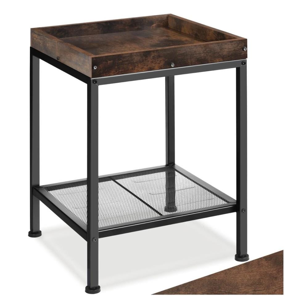 Beistelltisch Rochester 41,5x41x56 cm - Industrial Holz dunkel, rustikal