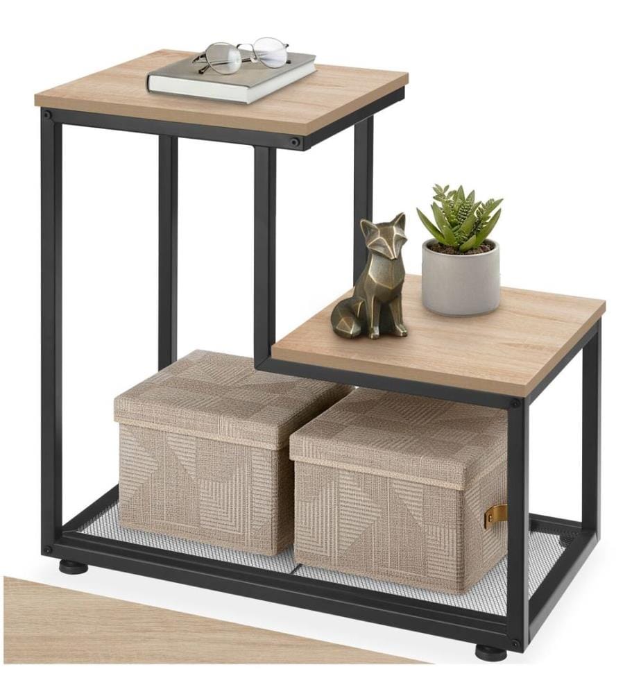 Beistelltisch Halifax 60,5x35,5x60,5 cm - Industrial Holz hell, Eiche Sonoma