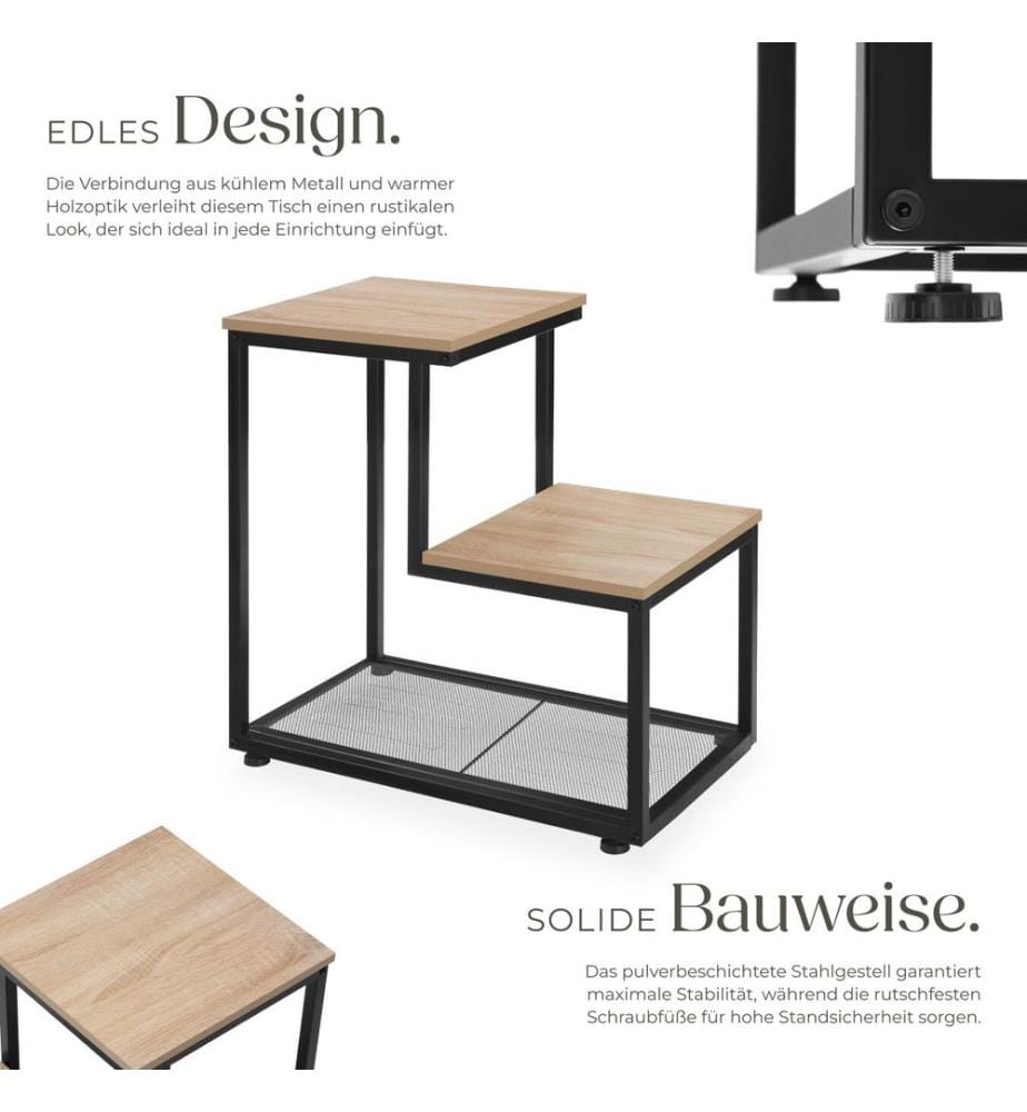 Beistelltisch Halifax 60,5x35,5x60,5 cm - Industrial Holz hell, Eiche Sonoma