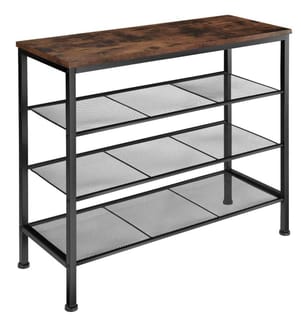 Étagère à chaussures NEWPORT 80,5x30,5x72,5 cm - Bois foncé industriel, rustique