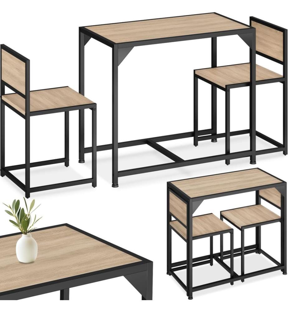 Sitzgruppe Milton - Industrial Holz hell, Eiche Sonoma