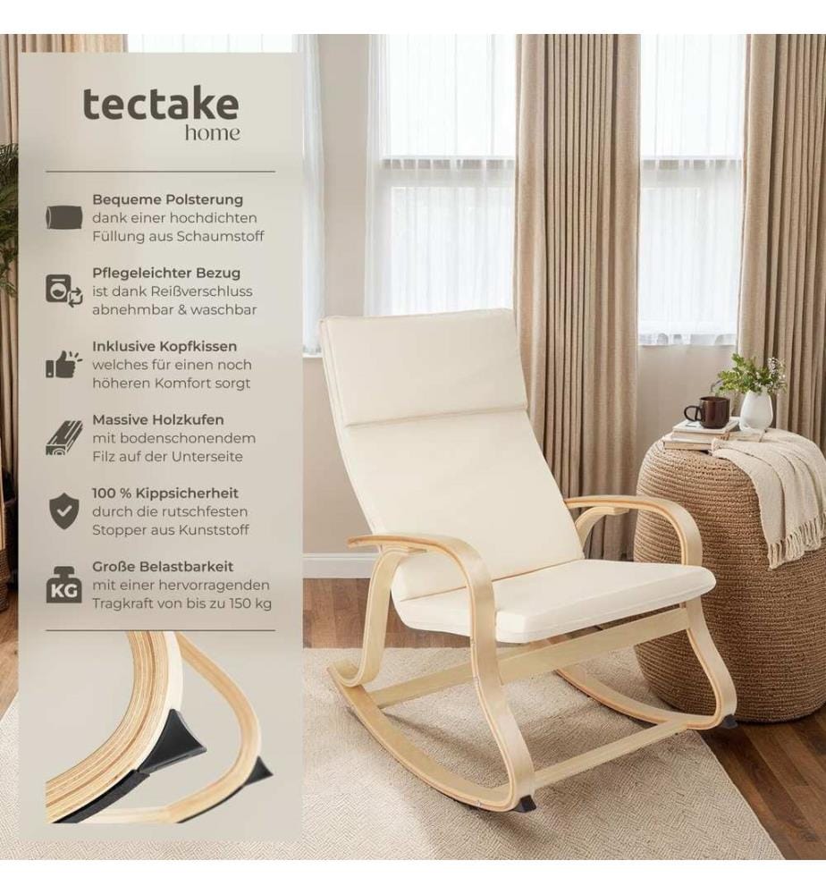 Fauteuil à bascule Roca - beige