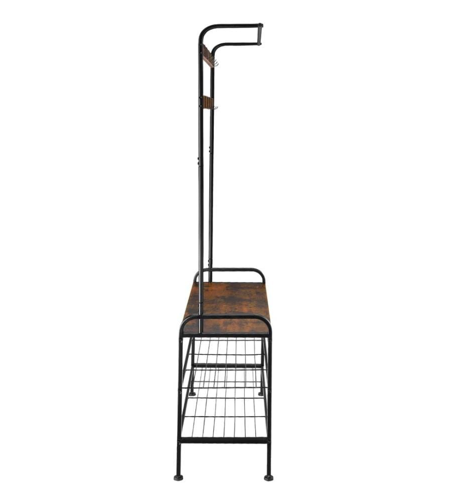 Garderobe - 73,5x36x184 cm, Industrial Holz dunkel, rustikal