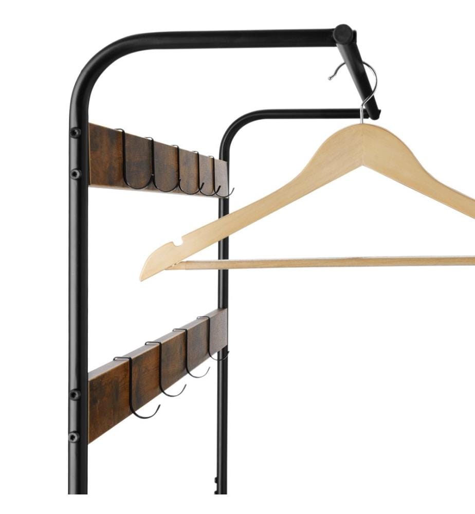 Garderobe - 73,5x36x184 cm, Industrial Holz dunkel, rustikal