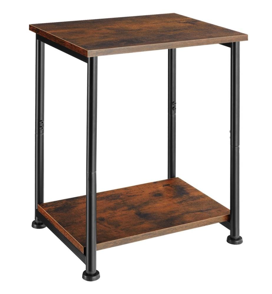 Tavolino Yonkers 38,5x30x51,5 cm - Legno industriale scuro, rustico