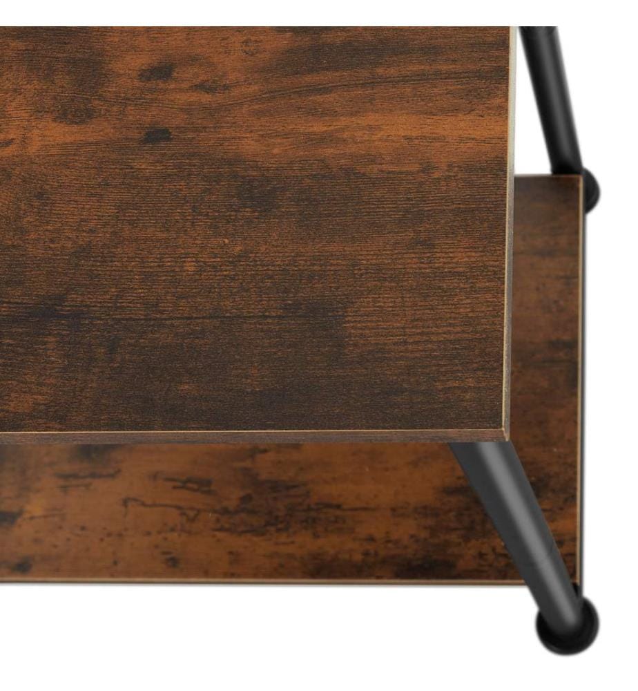 Tavolino Yonkers 38,5x30x51,5 cm - Legno industriale scuro, rustico