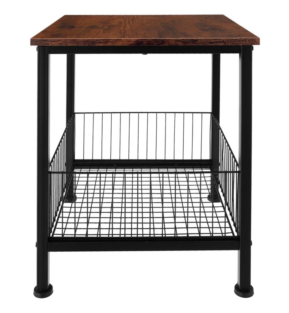 Beistelltisch Grimsby 40x40x55,5 cm - Industrial Holz dunkel, rustikal