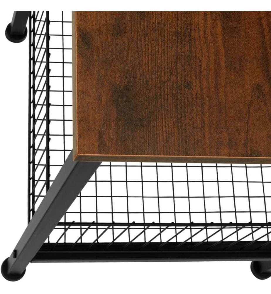 Beistelltisch Grimsby 40x40x55,5 cm - Industrial Holz dunkel, rustikal