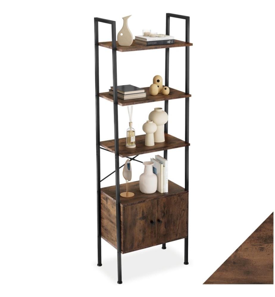 Leiterregal Brentwood 57,5x34x173 cm - Industrial Holz dunkel, rustikal