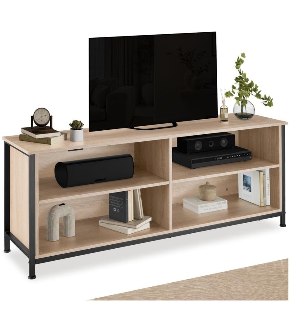 Sideboard Navan 147x41x60,5 cm - Industrial Holz hell, Eiche Sonoma
