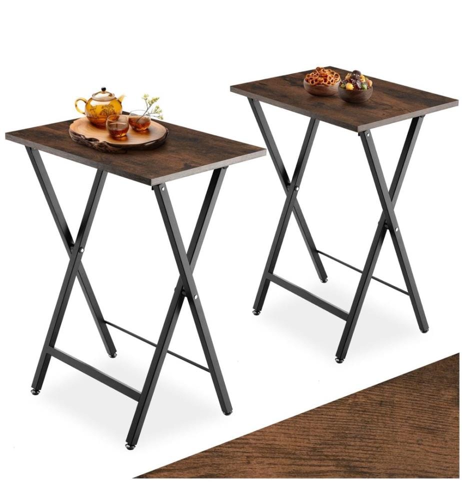 2er Set Beistelltische Phoenix klappbar - Industrial Holz dunkel, rustikal