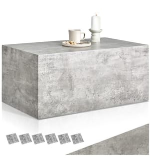 Tavolino Lasley, capacità di carico 45 kg - effetto cemento, 90 x 50 x 40 cm