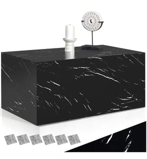 Tavolino Lasley, capacità di carico 45 kg - effetto marmo nero, 90 x 50 x 40 cm