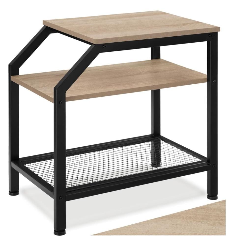 Beistelltisch Plymouth 36,5x58,5x59,5 cm - Industrial Holz hell, Eiche Sonoma