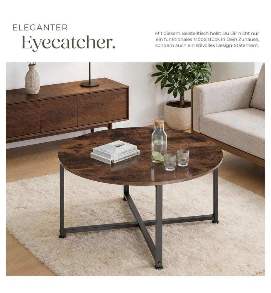 Couchtisch Aberdeen 88,5x47 cm - Industrial Holz dunkel, rustikal