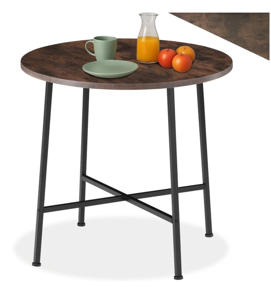 Esstisch Ennis 80x76 cm - Industrial Holz dunkel, rustikal