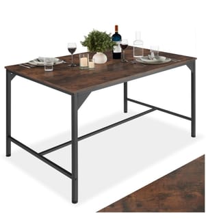 Tavolo da pranzo Belfast 120 x 75 x 75 cm - Legno industriale scuro, rustico
