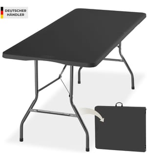 Table de camping pliable Panja, résistante aux intempéries, avec poignée de transport - gris anthracite