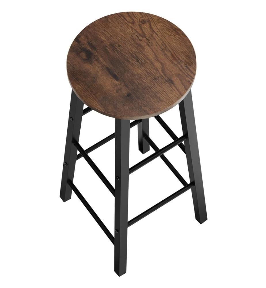 Barhocker Keynes - Industrial Holz dunkel, rustikal, 4er Set