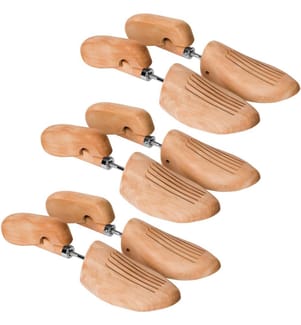 3 paires d'embauchoirs pleins en bois - 44-45