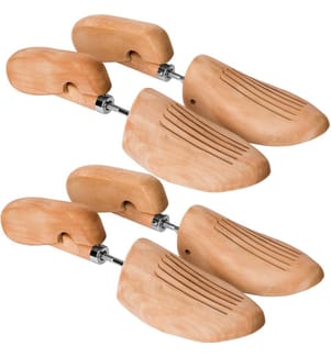 2 paires d'embauchoirs pleins en bois - 46-48