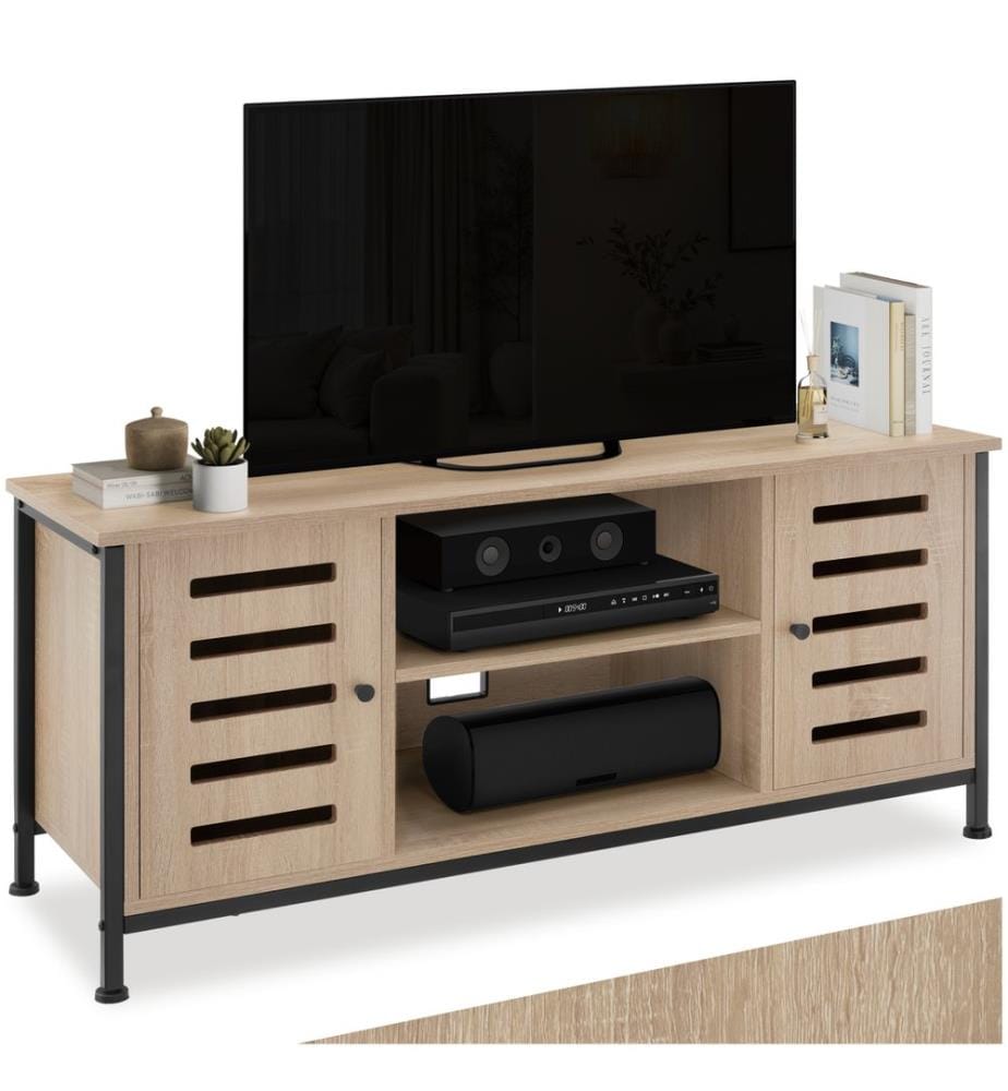 TV-Board Carlow 110x41,5x50,5 cm - Industrial Holz hell, Eiche Sonoma