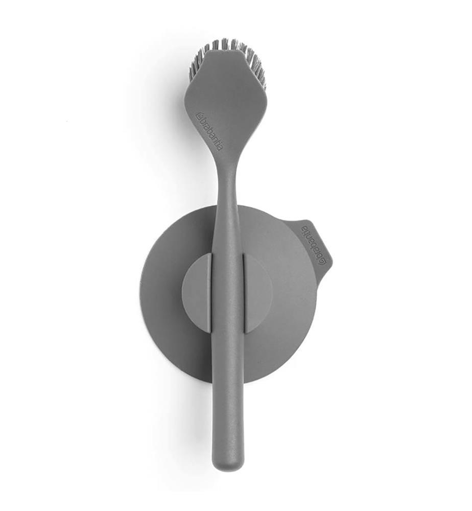 SPÜLBÜRSTE mit Saugnapfhalterung - Silber