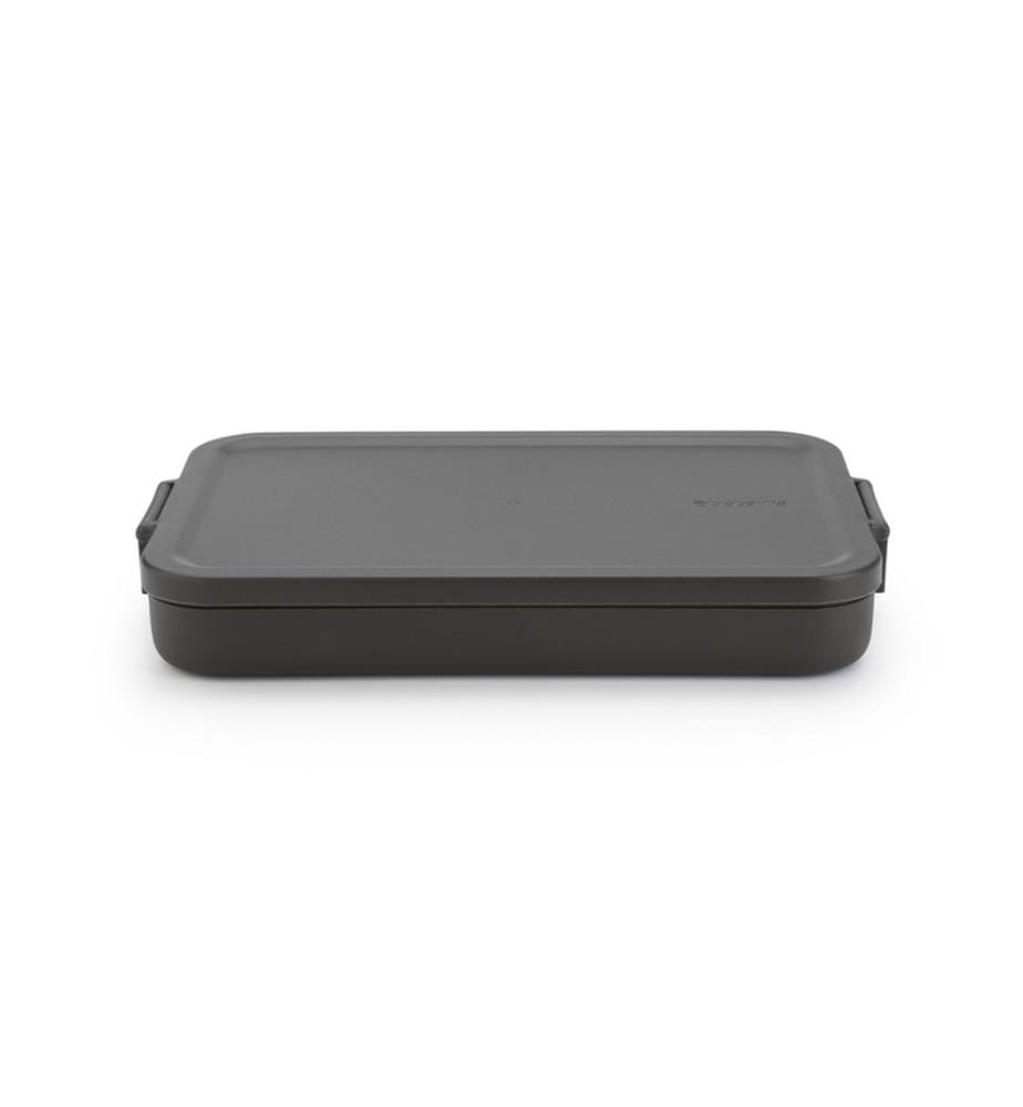 Make & Take Lunchbox, Flat, Plastic - Dark Grey