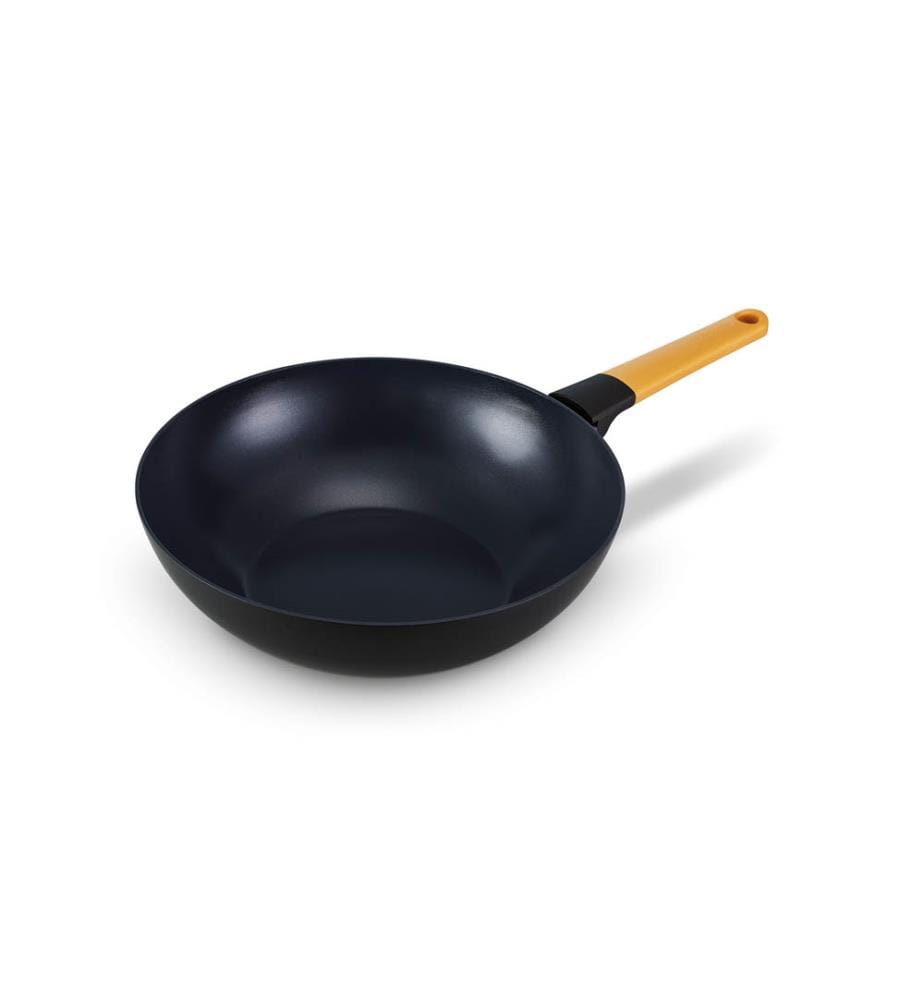 Tasty+ Recycelter Pfas-Free Wok, 30 cm, Antihaft - Honiggelb