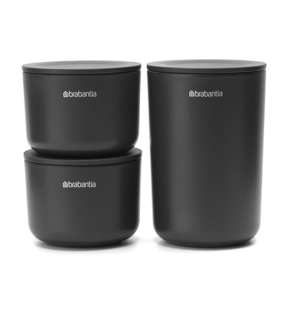 Pots de Stockage Kit de 3 - Gris Foncé